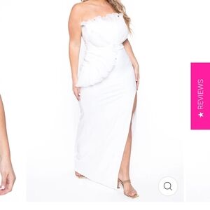 Elegant White Strapless Dress